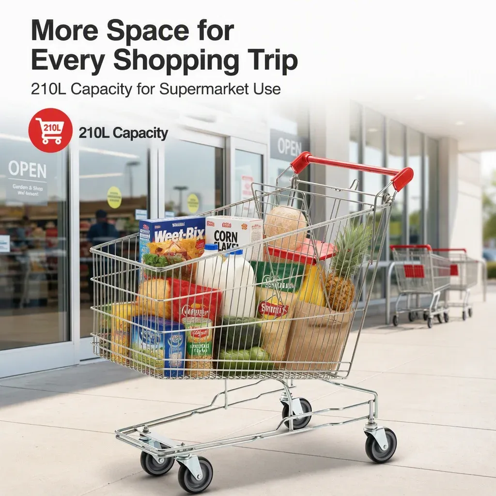 Australian Style Supermarket Shopping Trolley 210L detail 1