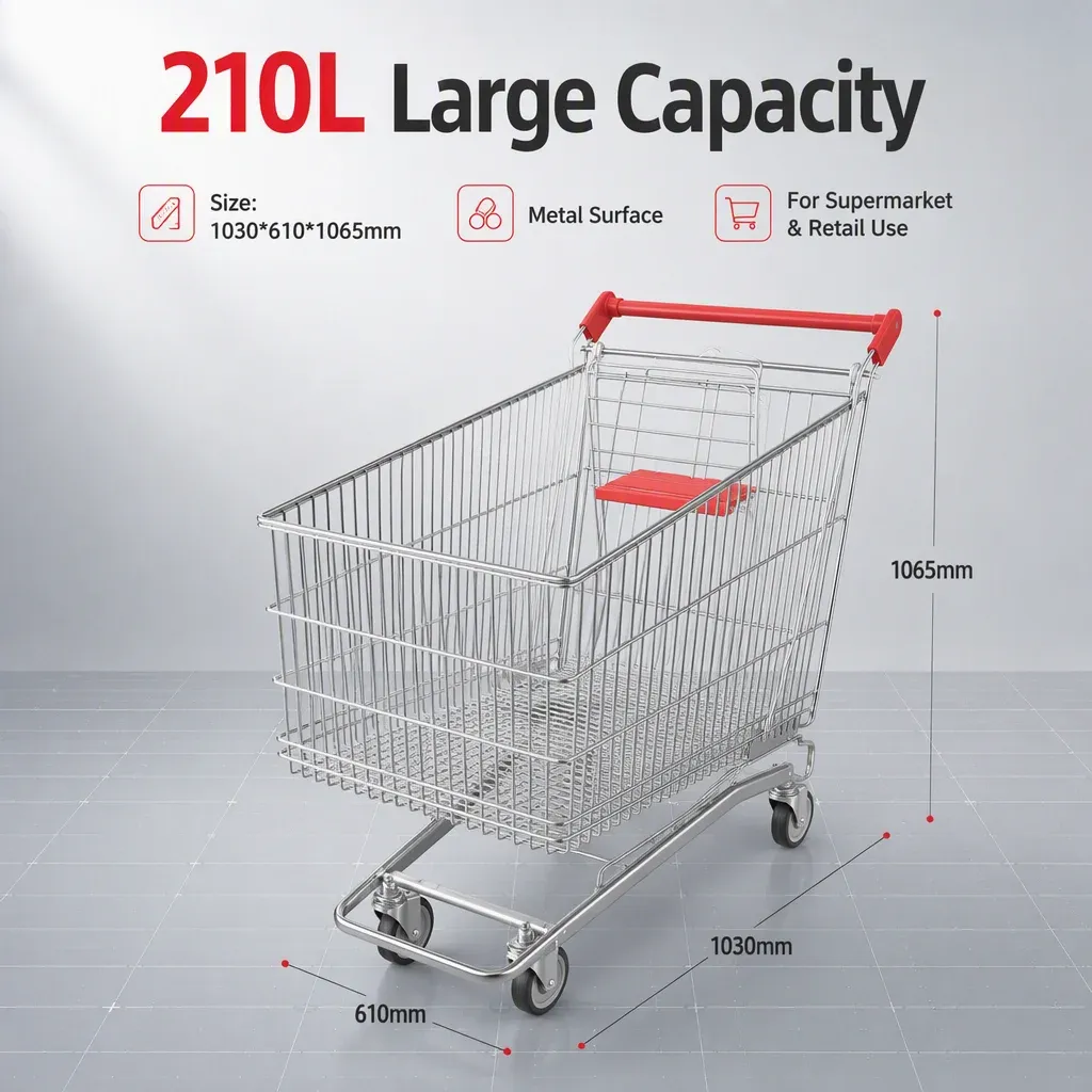Australian Style Supermarket Shopping Trolley 210L detail 2