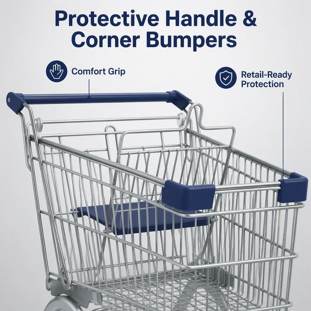 80L European Style Mesh Supermarket Shopping Trolley detail 5