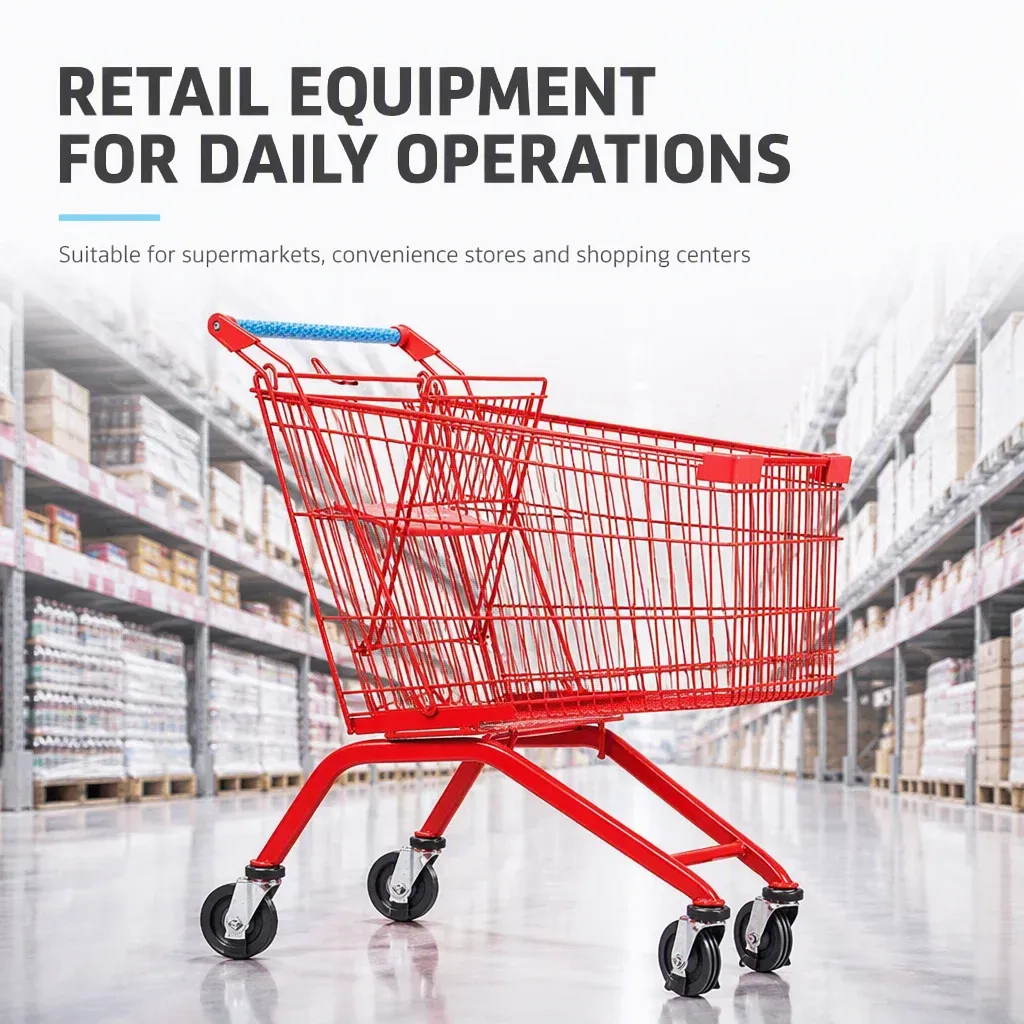 European 130L Mesh Metal Shopping Trolley-Foldable 5 detail 2