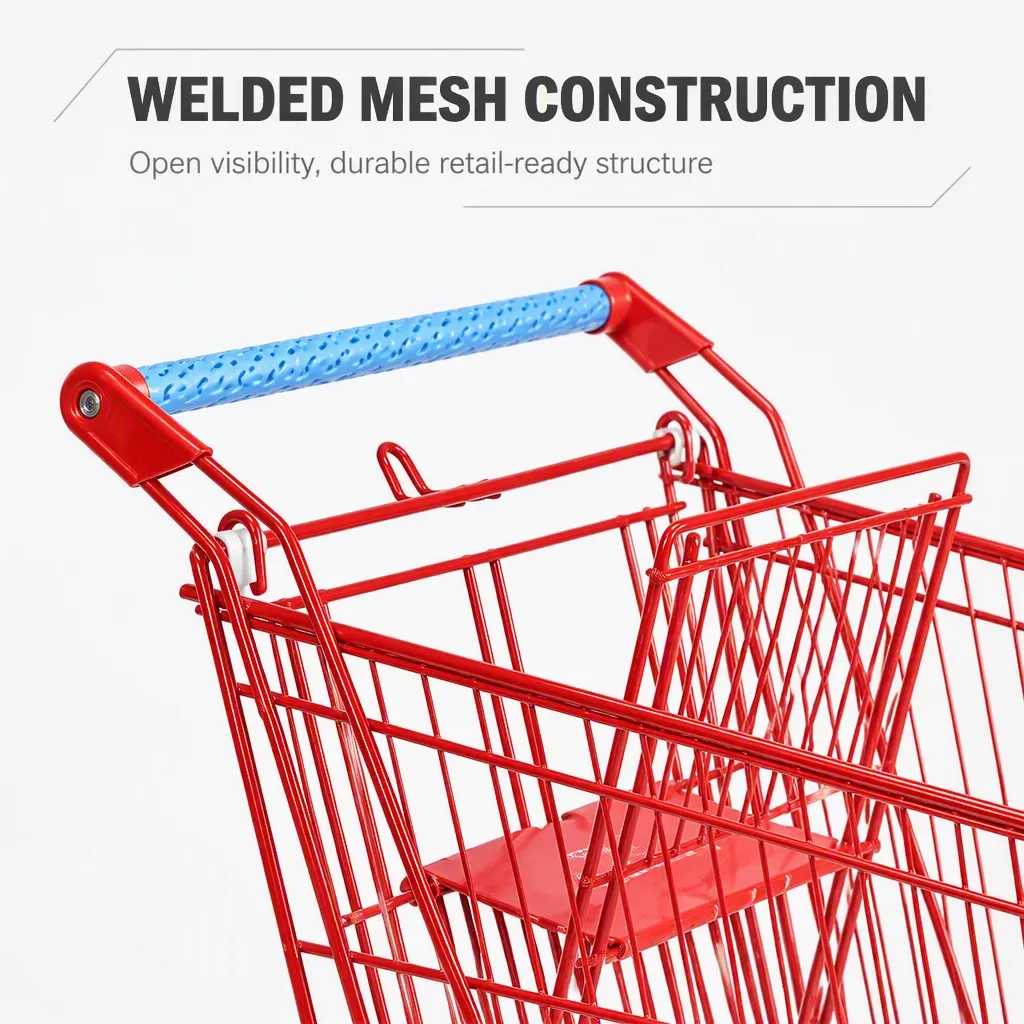European 130L Mesh Metal Shopping Trolley-Foldable 5 detail 4