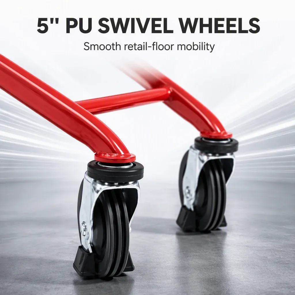 European 130L Mesh Metal Shopping Trolley-Foldable 5 detail 5