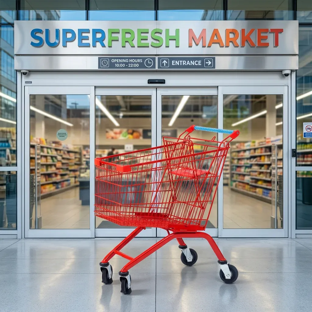 European 130L Mesh Metal Shopping Trolley-Foldable 5