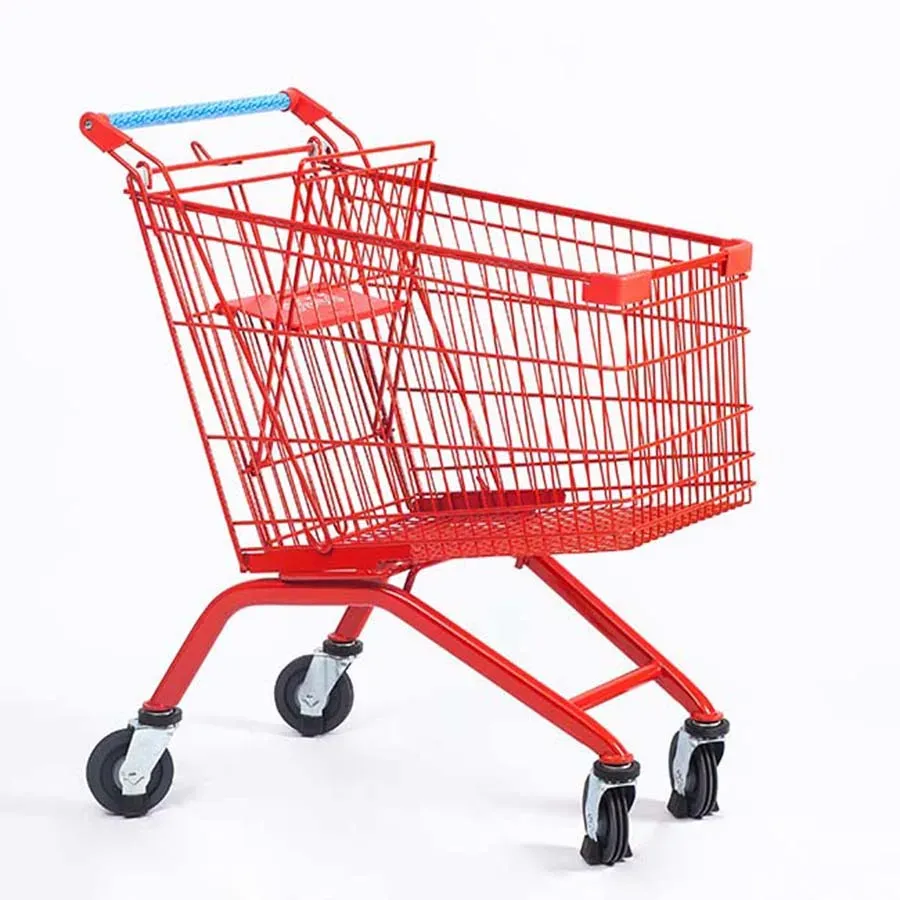 European 130L Mesh Metal Shopping Trolley-Foldable 5 photo 2
