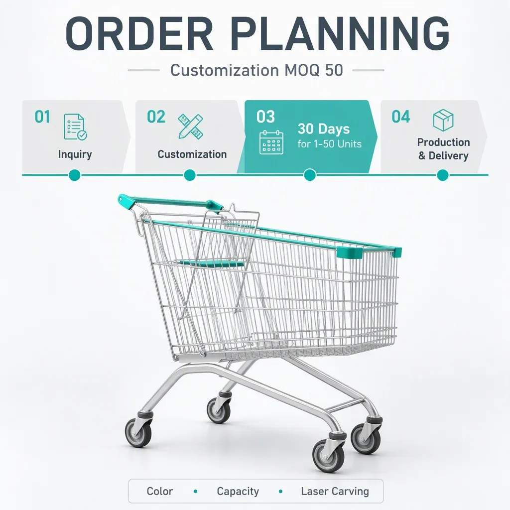 110L European Style Mesh Folding Shopping Trolley detail 7