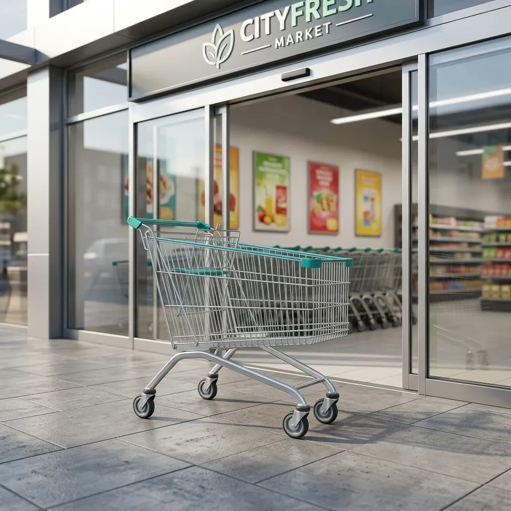110L European Style Mesh Folding Shopping Trolley