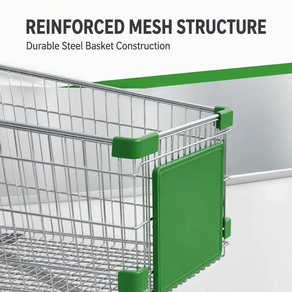 150L Steel European Style Shopping Trolley detail 5