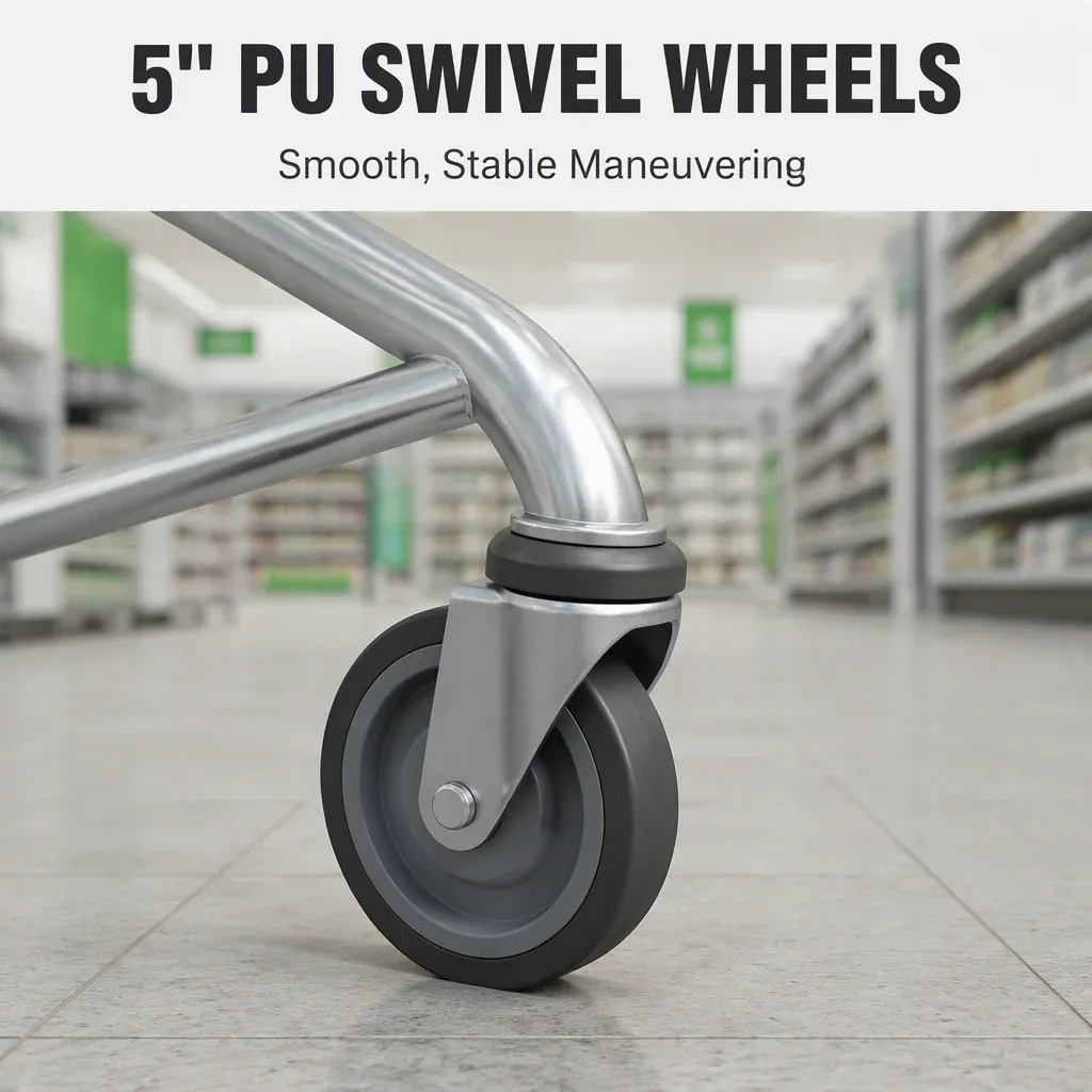 150L Steel European Style Shopping Trolley detail 6
