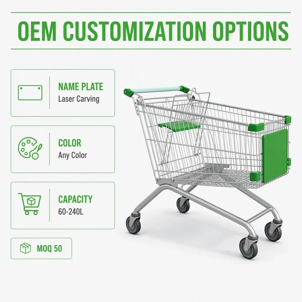 150L Steel European Style Shopping Trolley detail 8