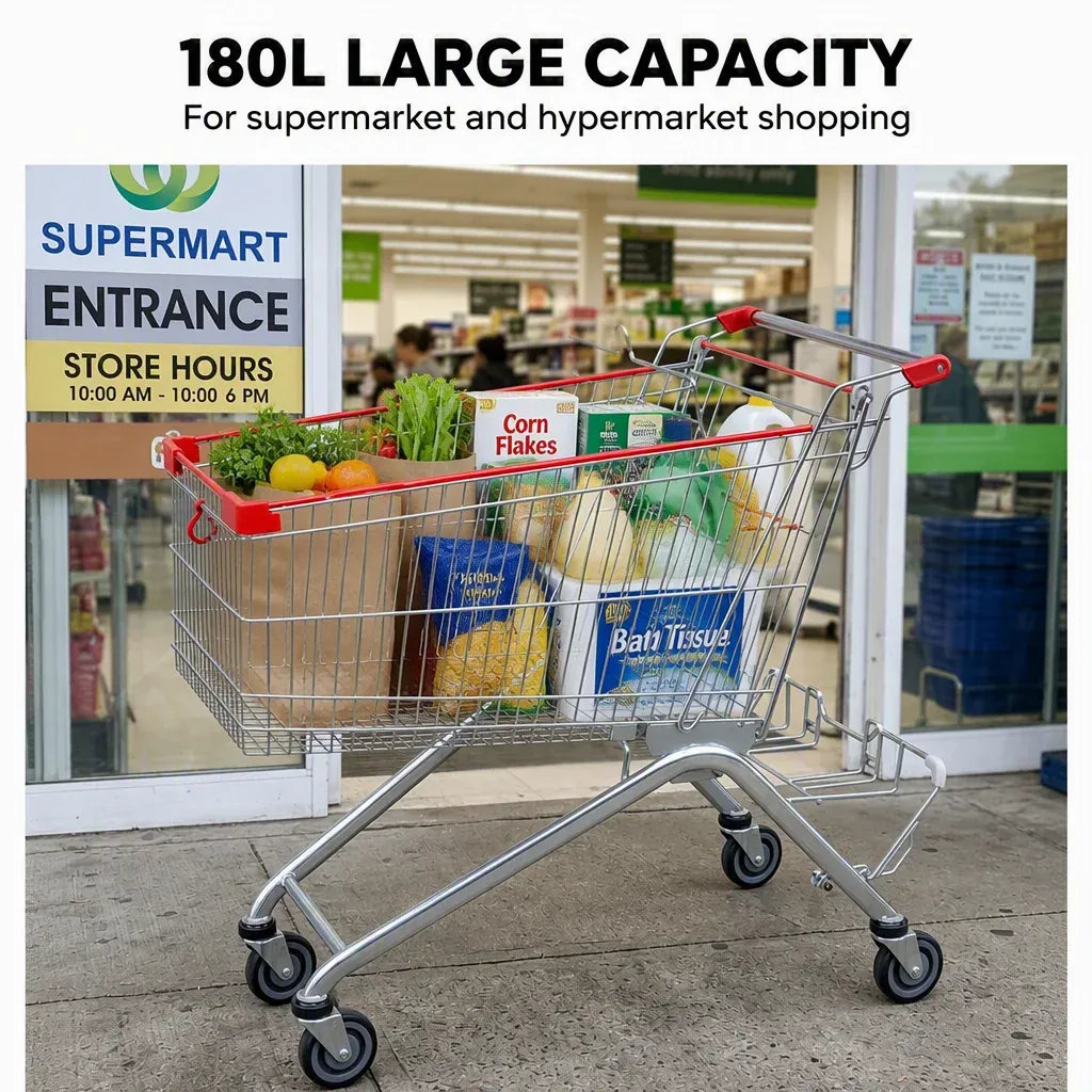 180L European Shopping Trolley detail 1