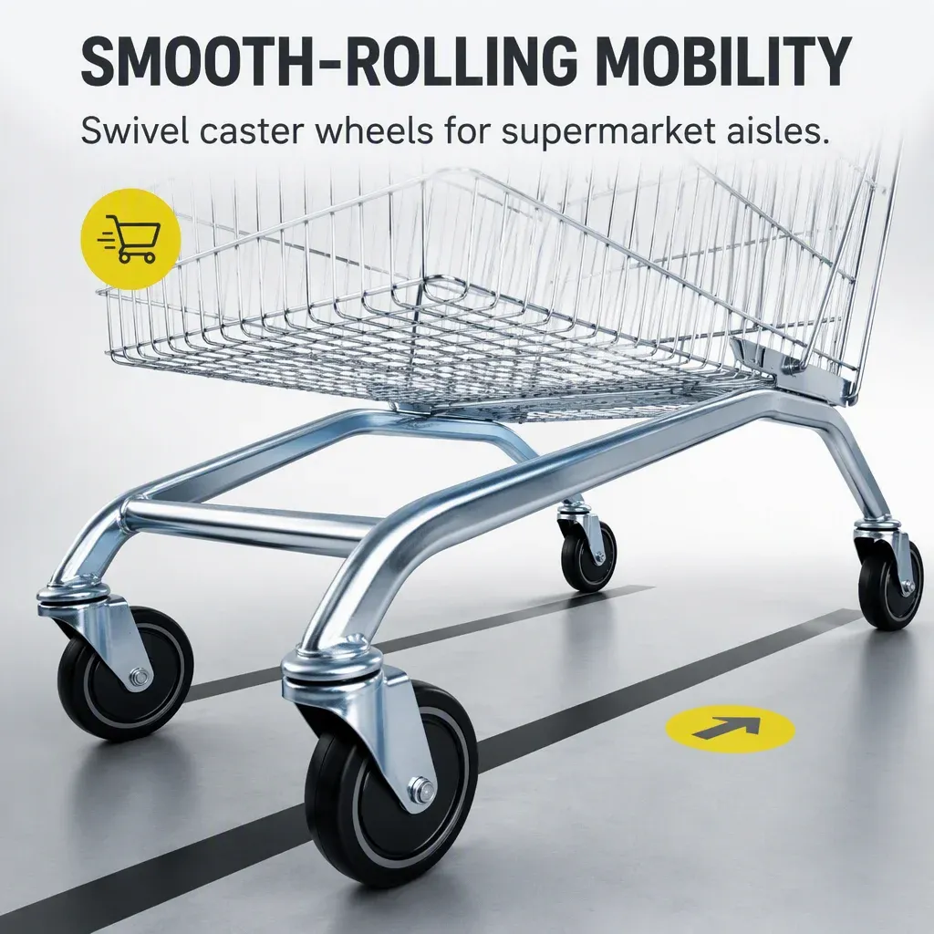 180L European Style Mesh Steel Folding Shopping Trolley detail 6