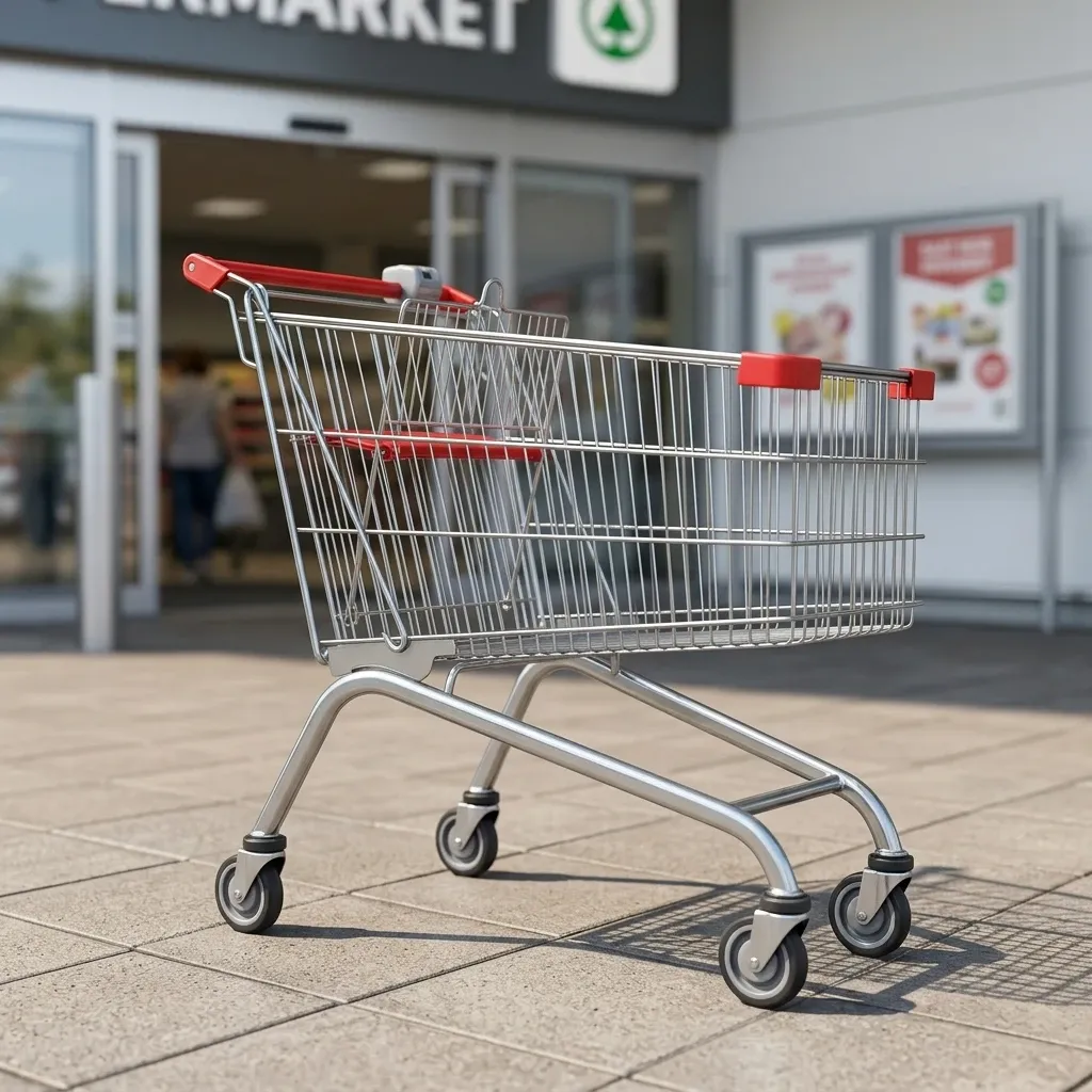 European Folding Style 190L Supermarket Metal Shopping Trolley
