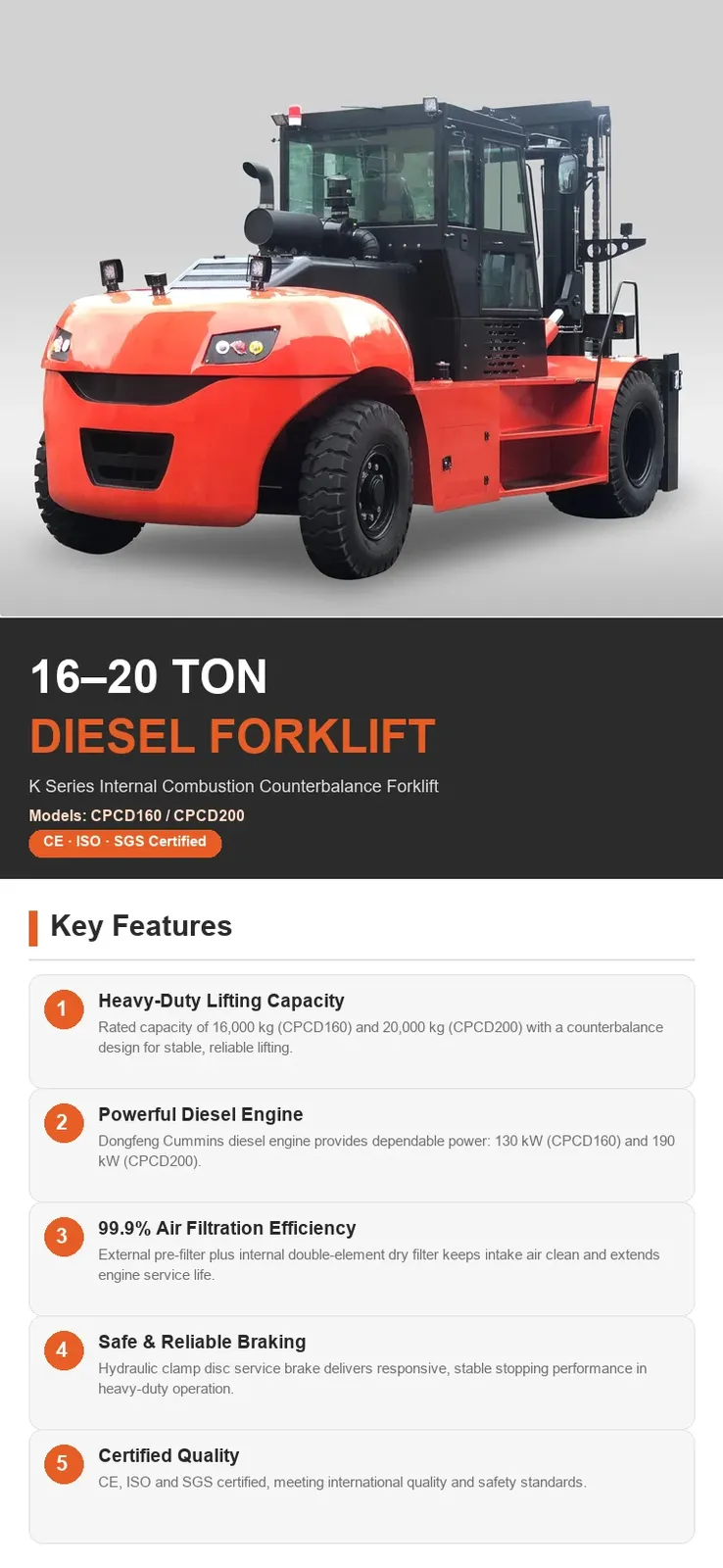 Forklift Diesel 20000 kg detail 2