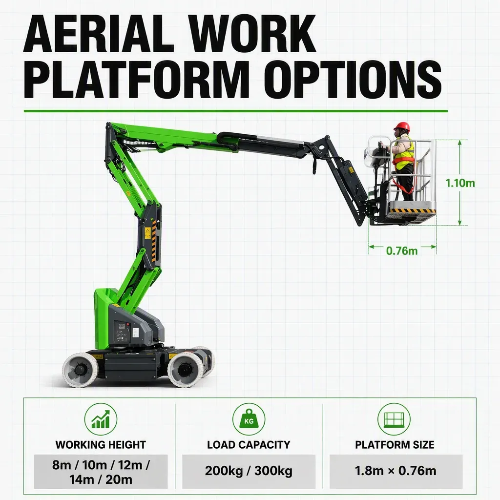 Towable Boom Lift Mobile Work Platform 8M 10M 12M 14M 20M 200 to 300 kg (LPT-28890) detail 4