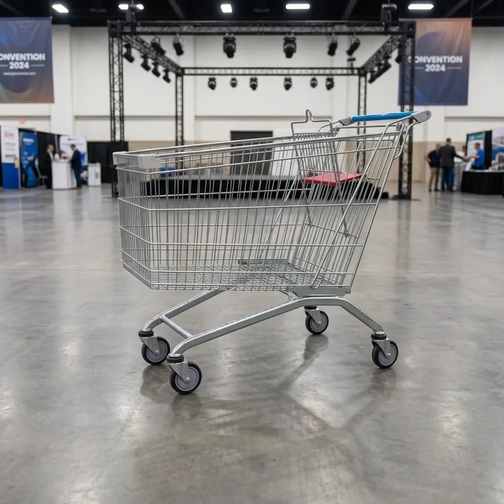 240L Mesh Folding Steel European Style Supermarket Shopping Trolley