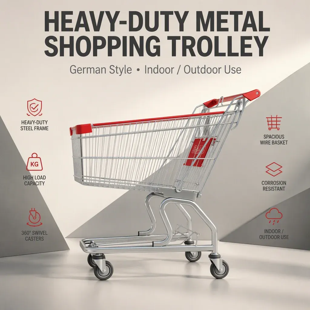 German Style Metal Folding Shopping Trolley German detail 4