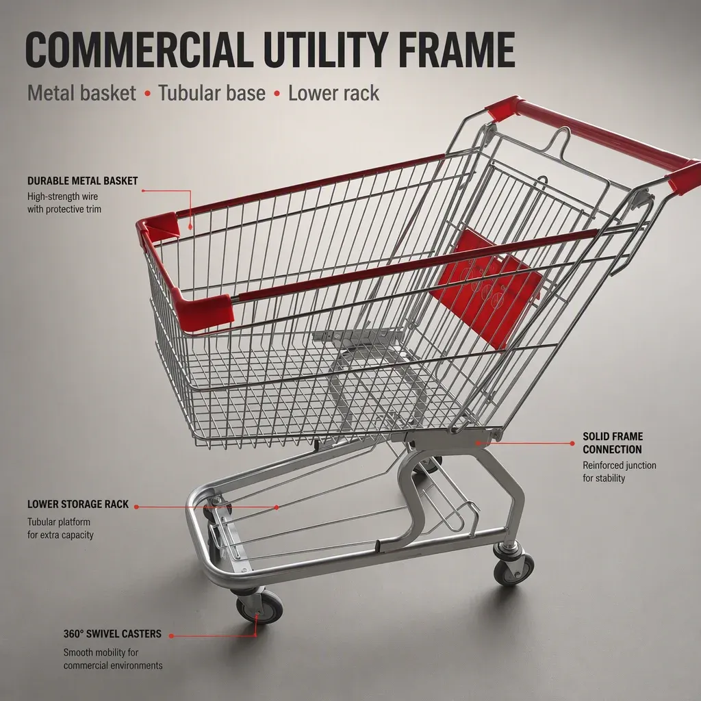 German Style Metal Folding Shopping Trolley German detail 5