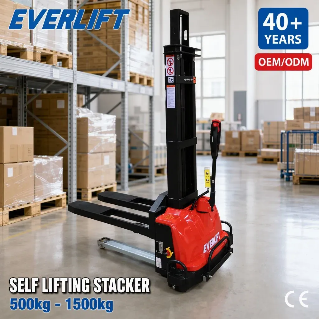 Self Loading Electric Stacker 1.3T 1.4Ton photo 1