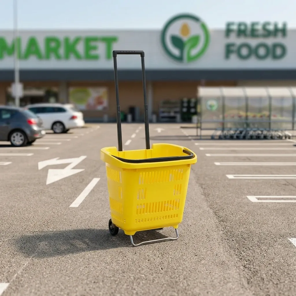 Supermarket Shopping Trolley Colourful PP Plastic 35L (LPT-90113)