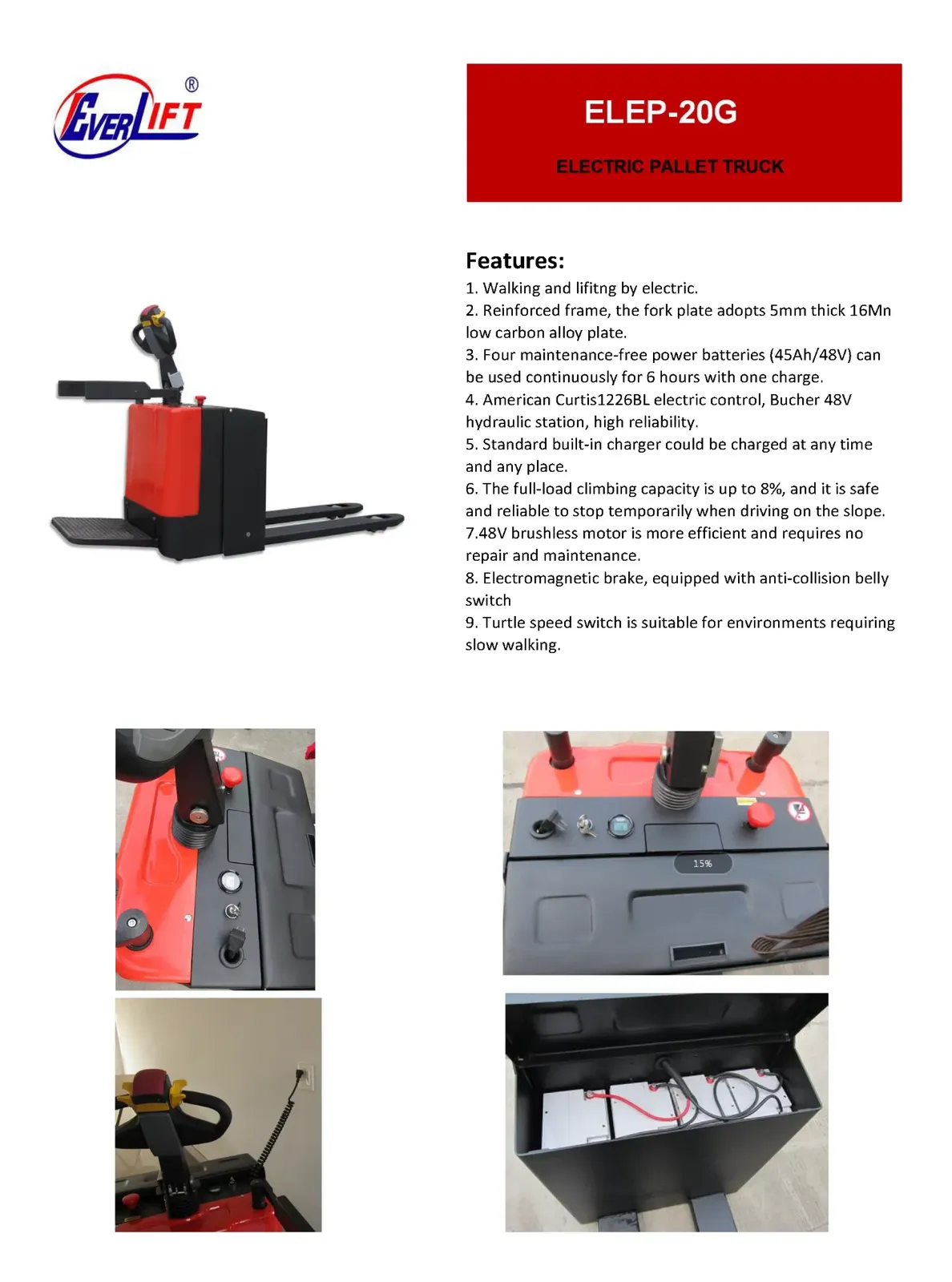 2000 to 3000 kg Electric Rider Pallet Truck detail 2