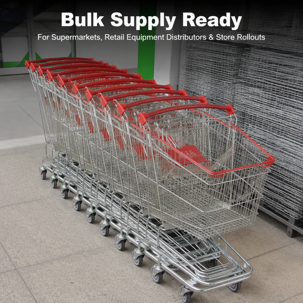 210L German Style Mesh Folding Shopping Trolley detail 2
