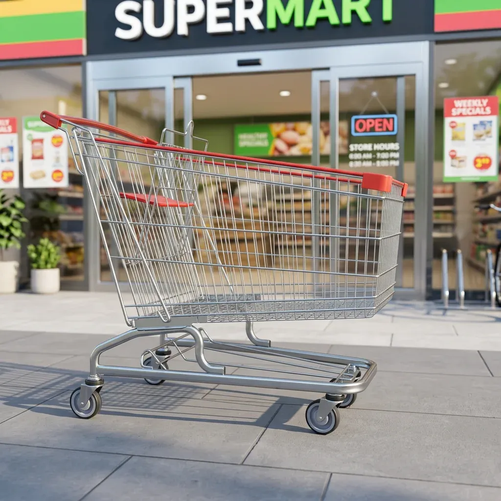 210L German Style Mesh Folding Shopping Trolley