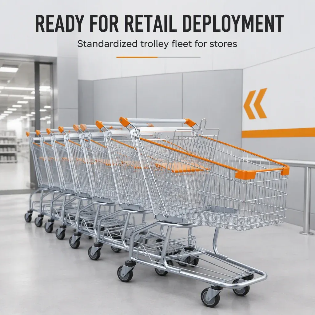 100L Mesh Folding Shopping Trolley with 5 detail 2