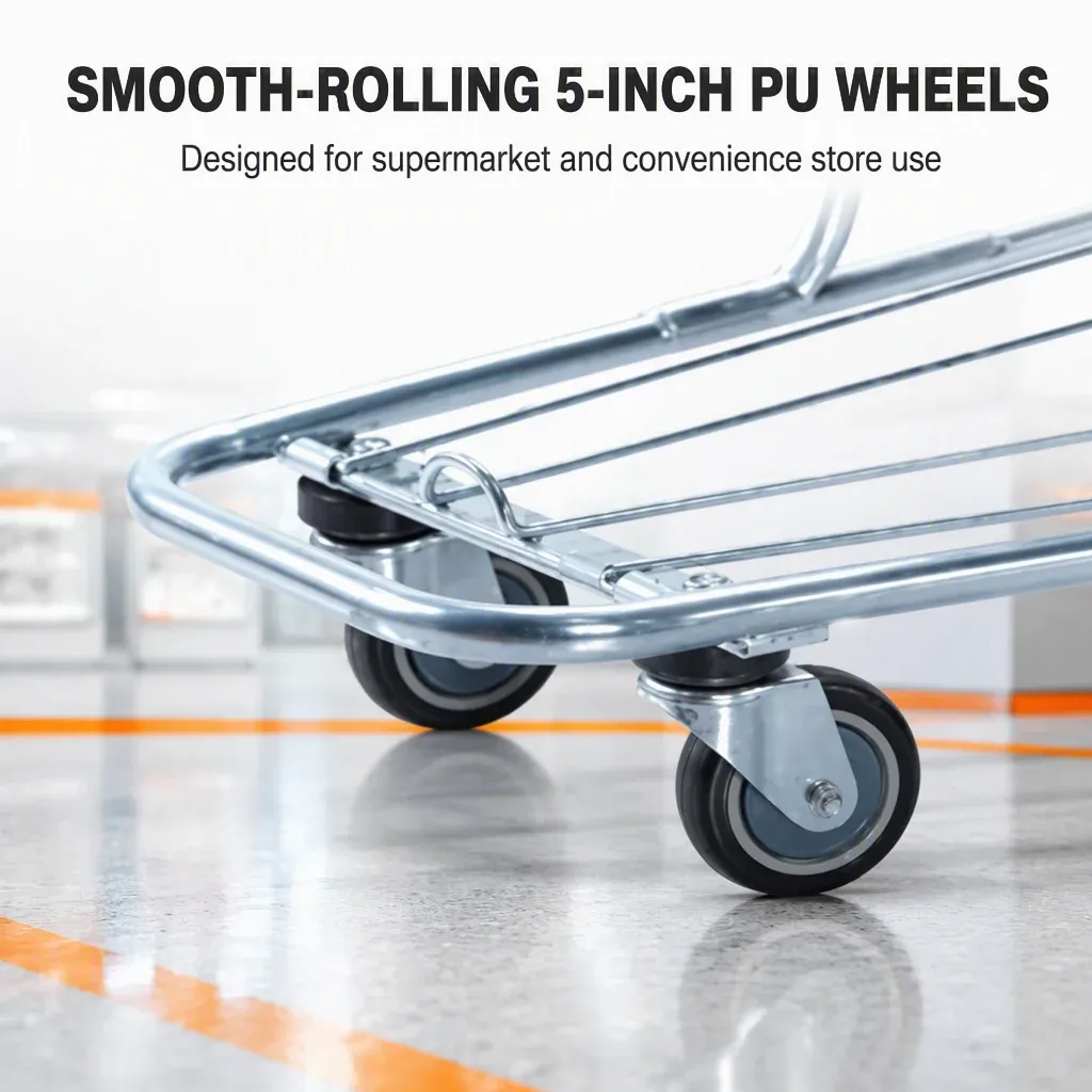 100L Mesh Folding Shopping Trolley with 5 detail 3