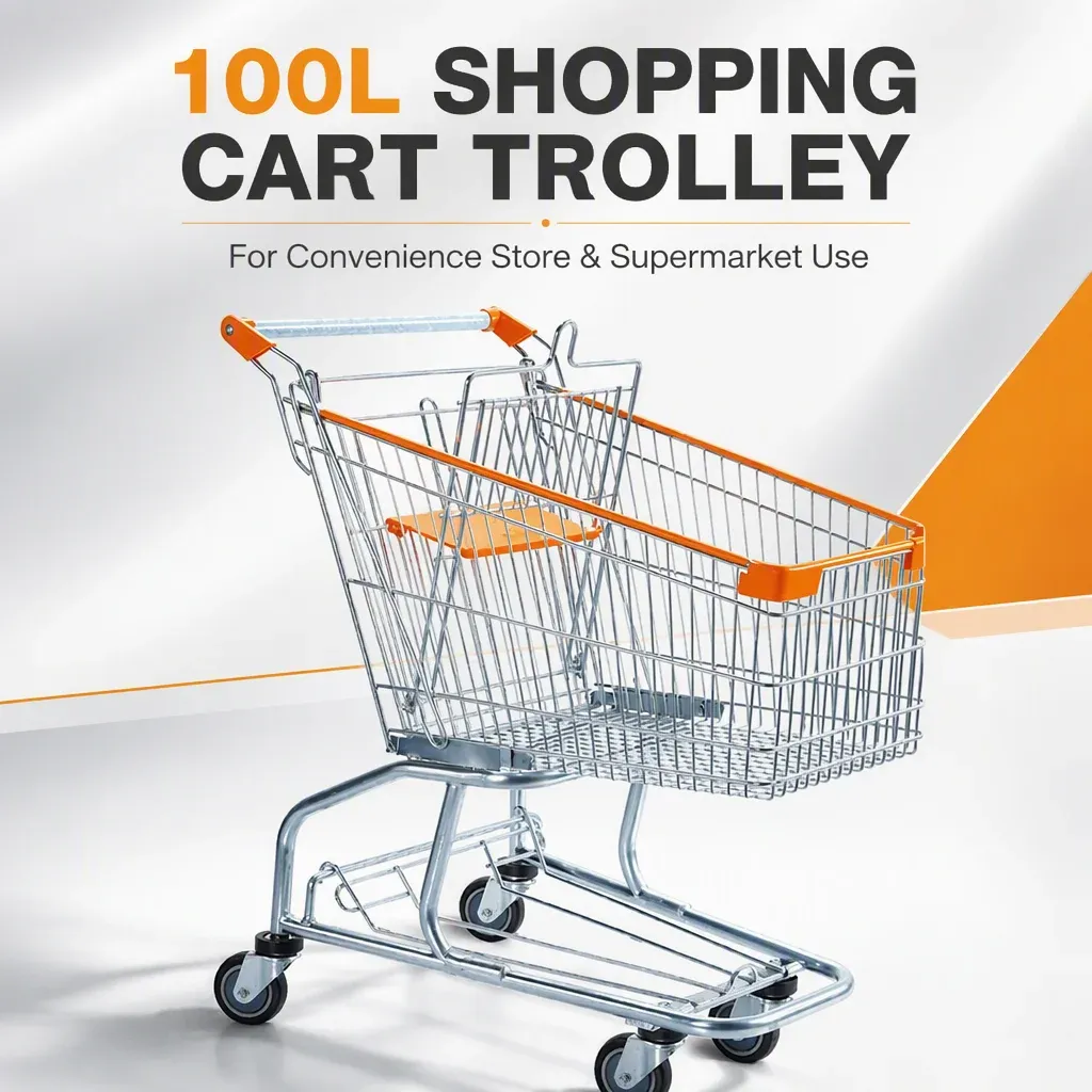 100L Mesh Folding Shopping Trolley with 5 detail 4
