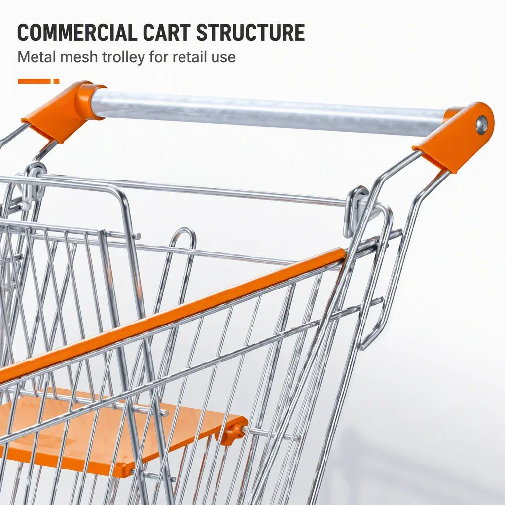 100L Mesh Folding Shopping Trolley with 5 detail 5
