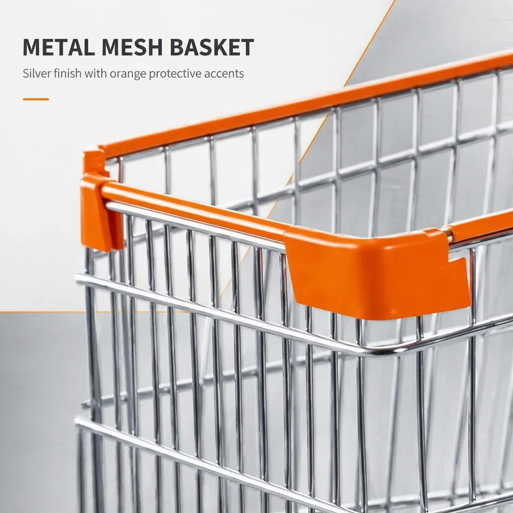 100L Mesh Folding Shopping Trolley with 5 detail 6