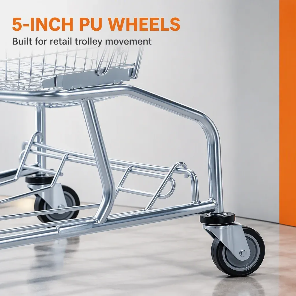 100L Mesh Folding Shopping Trolley with 5 detail 7
