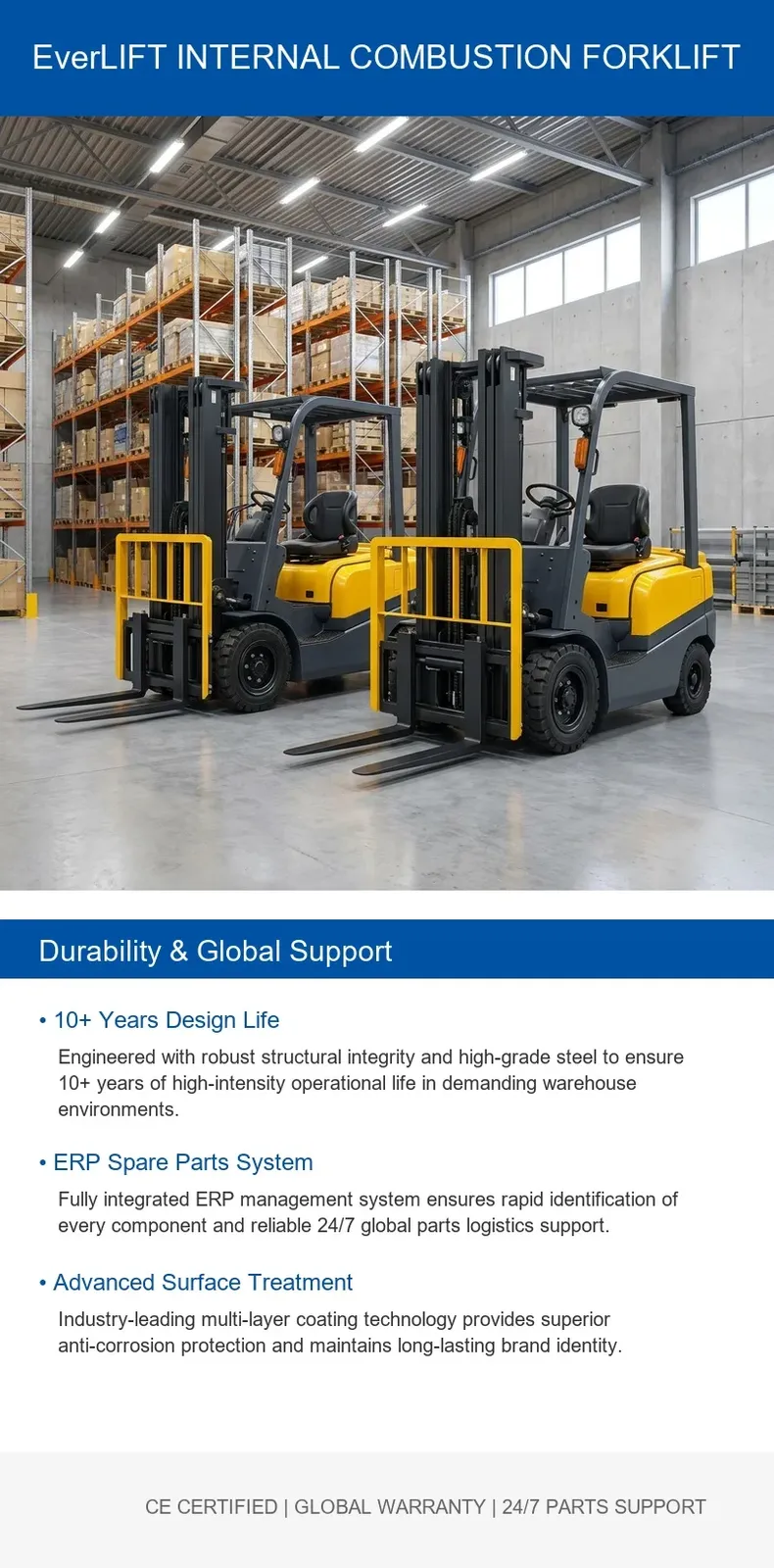 Heavy Duty Diesel Forklift Truck with Reliable detail 2
