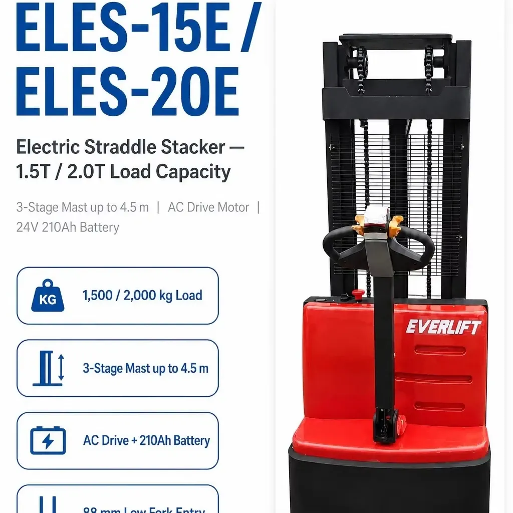 24V Walkie Electric Pallet Stacker 2Ton 1.5 Ton