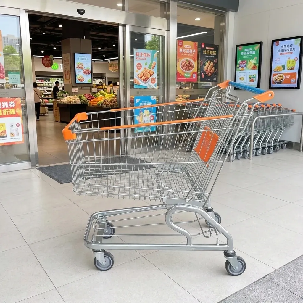 120L American Style Mesh Steel Supermarket Shopping Trolley