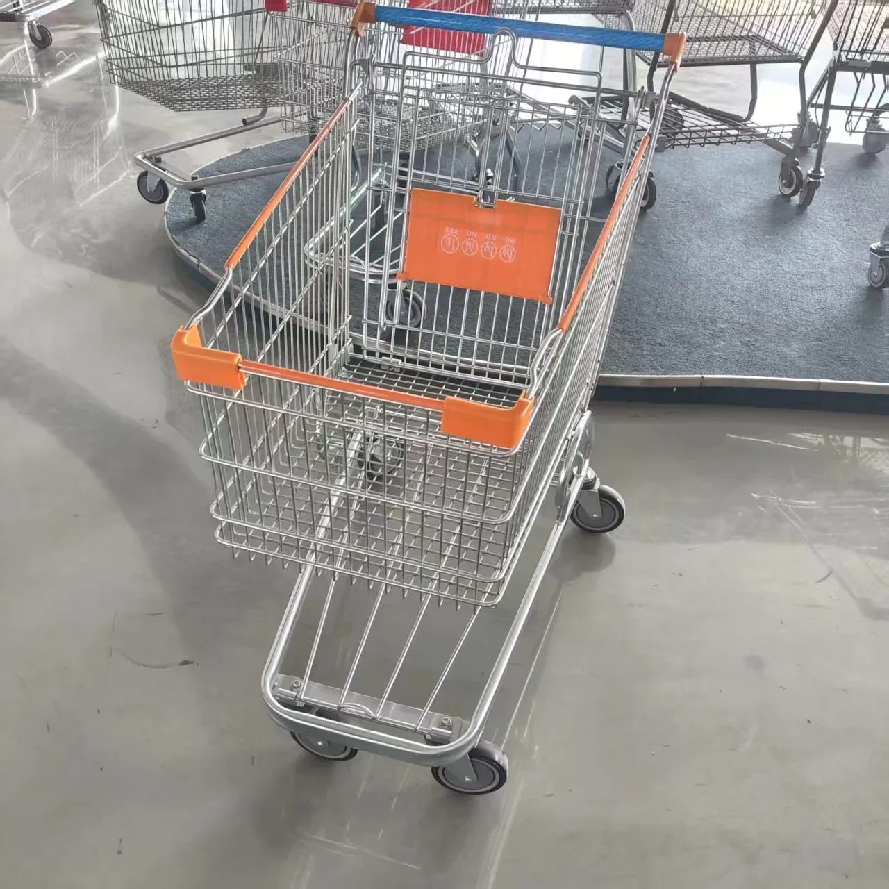 120L American Style Mesh Steel Supermarket Shopping Trolley photo 3