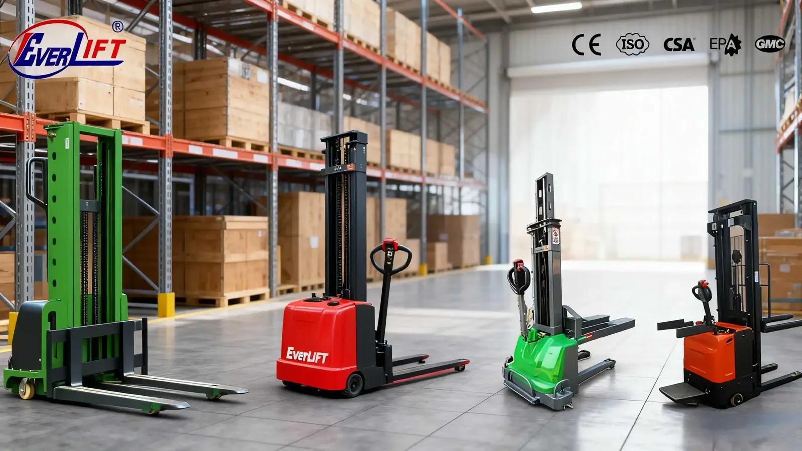 All-Electric Self-Lifting Stacker Forklift with 1 Ton photo 3