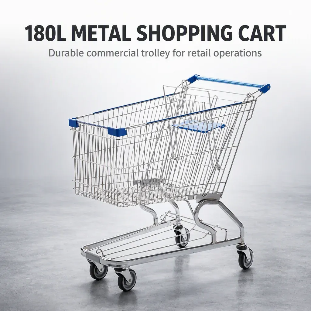 180L Metal Different American Style Shopping Trolley detail 4
