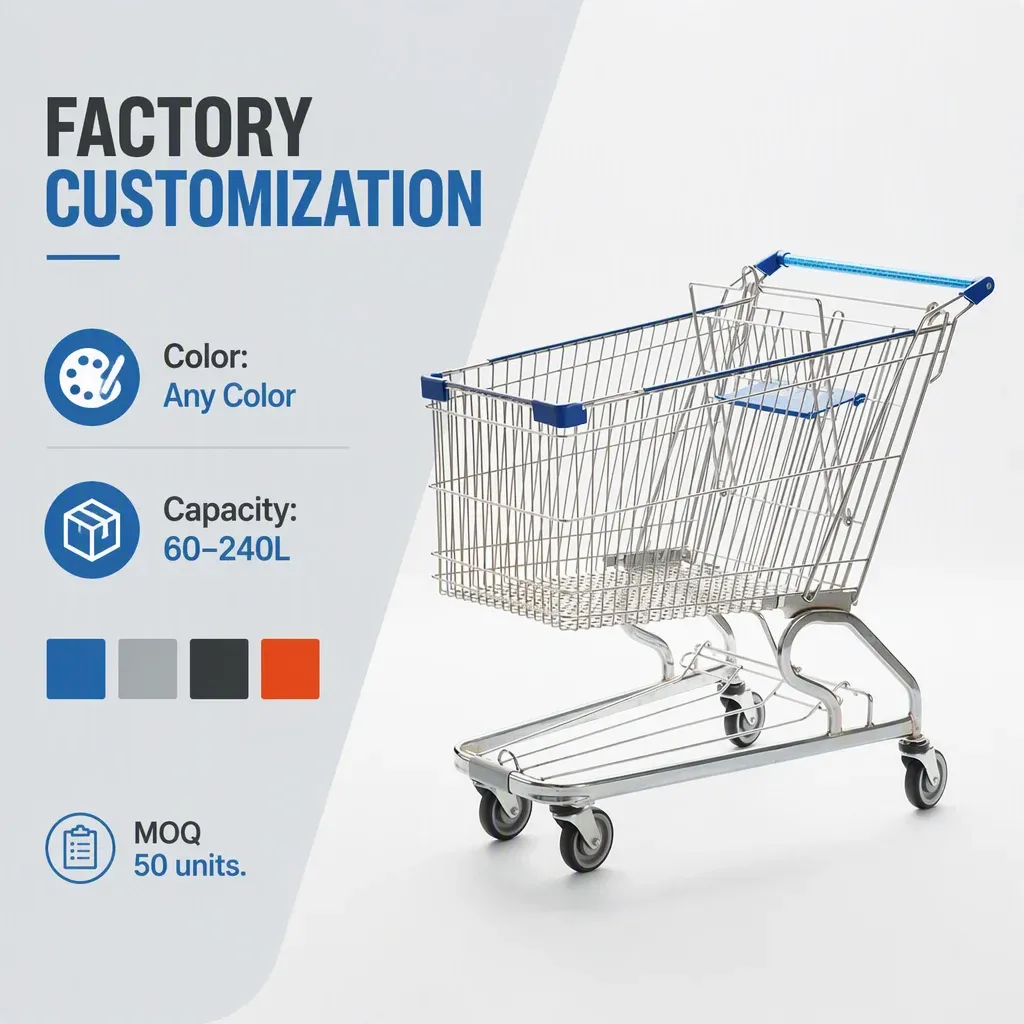 180L Metal Different American Style Shopping Trolley detail 7