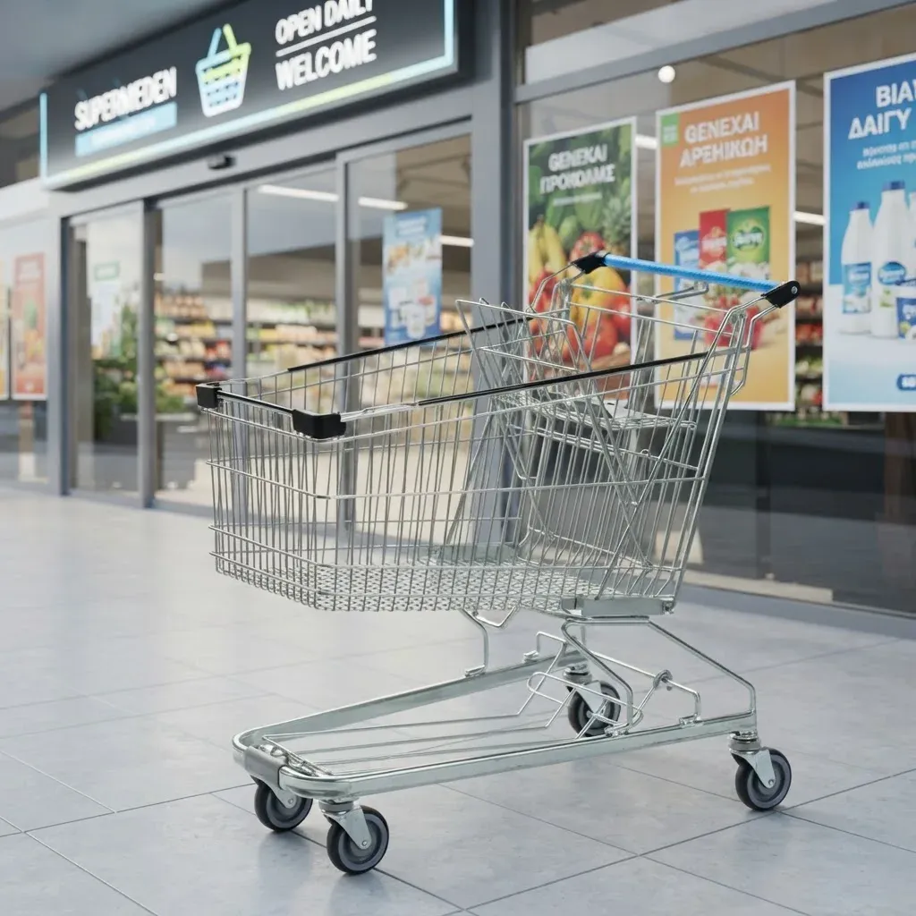 American Style 150L Metal Supermarket Grocery Store Shopping Trolley