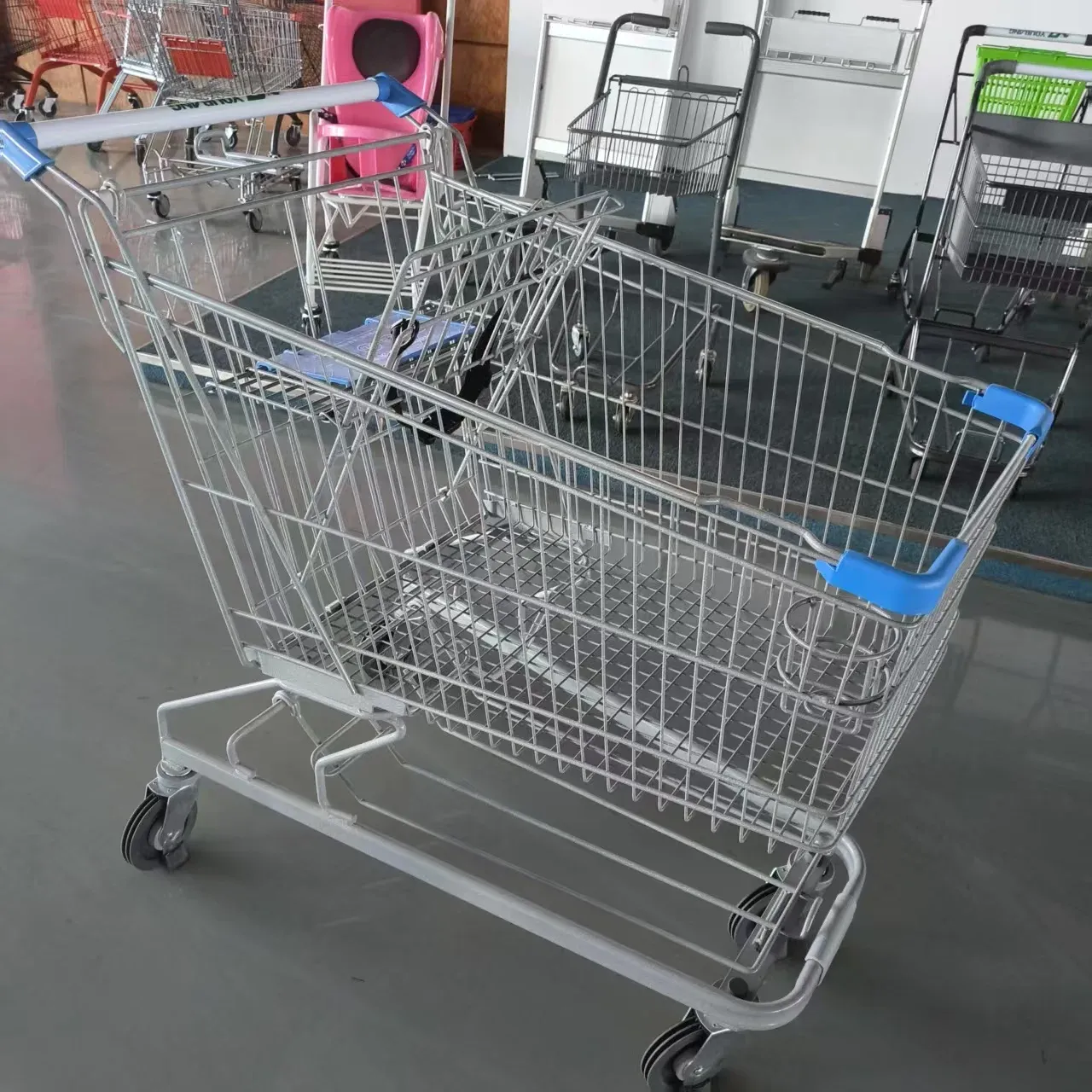 American Style 150L Metal Supermarket Grocery Store Shopping Trolley photo 2