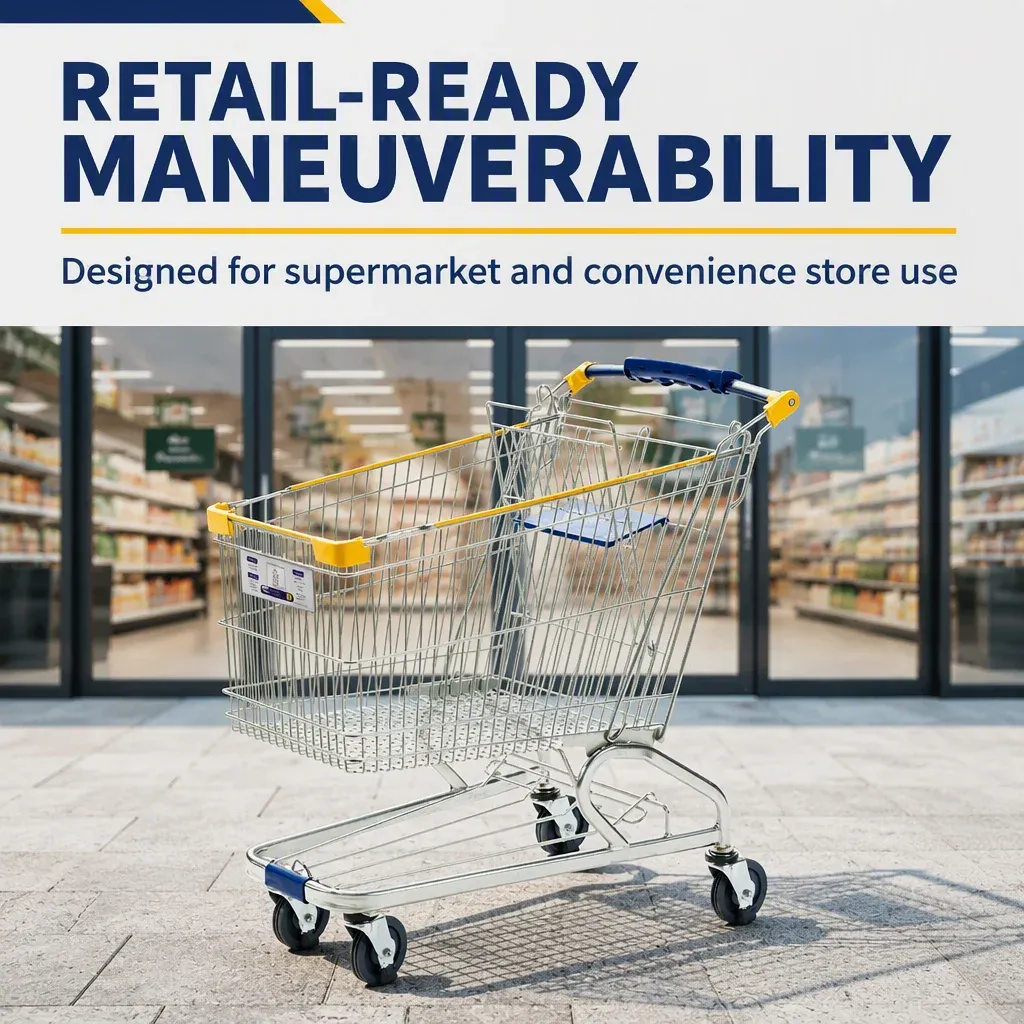 180L Heavy Duty Metal American-Style Shopping Trolley detail 2