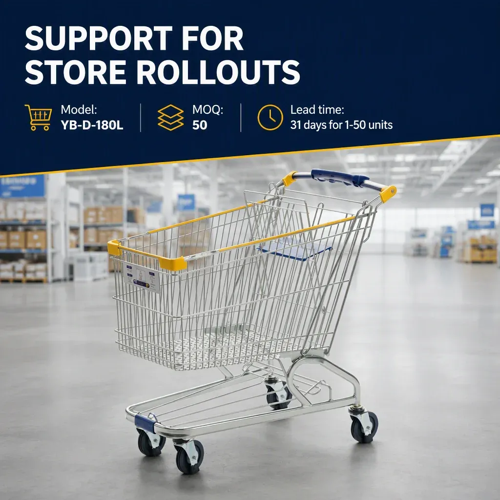 180L Heavy Duty Metal American-Style Shopping Trolley detail 3
