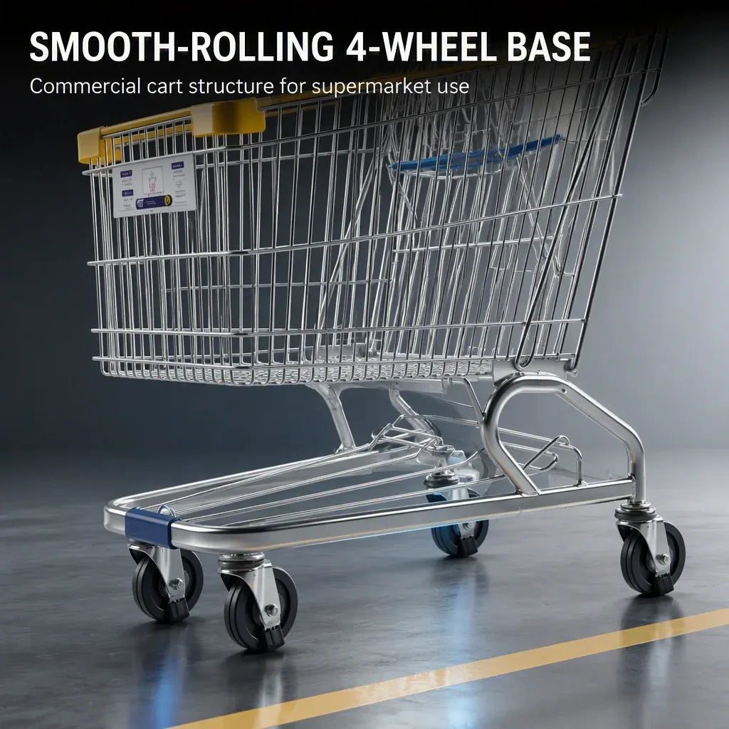 180L Heavy Duty Metal American-Style Shopping Trolley detail 5