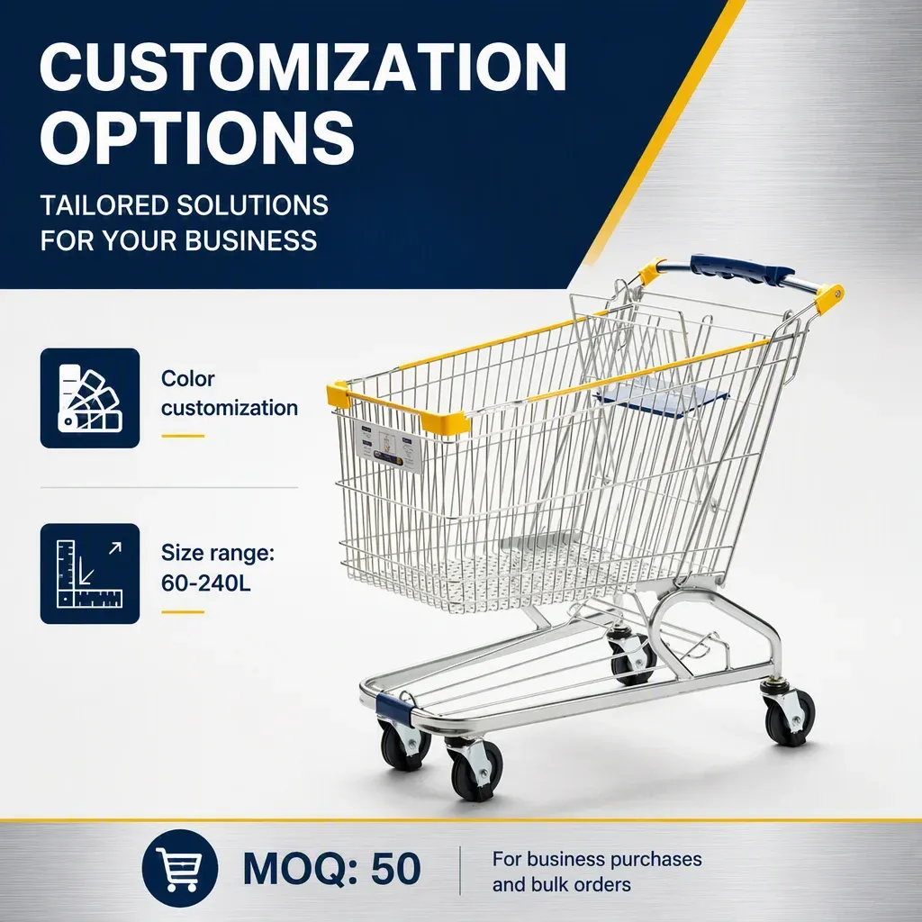 180L Heavy Duty Metal American-Style Shopping Trolley detail 7