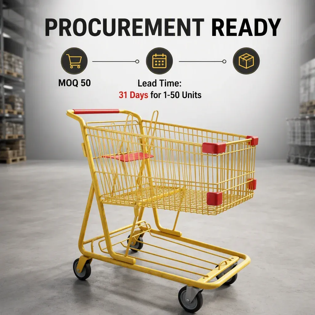 Commercial Metal Supermarket Heavy Duty American Style Shopping Trolley detail 3