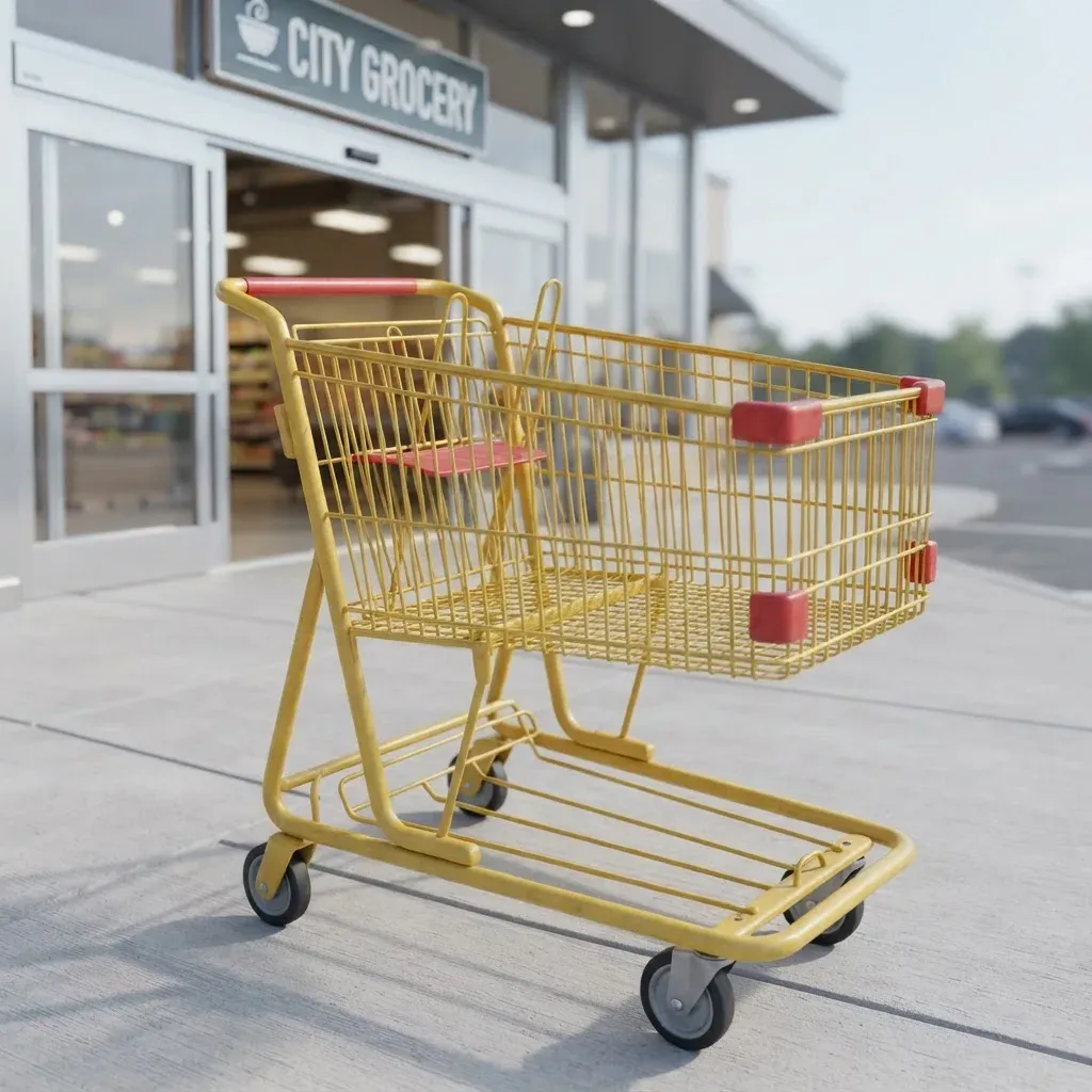 Commercial Metal Supermarket Heavy Duty American Style Shopping Trolley