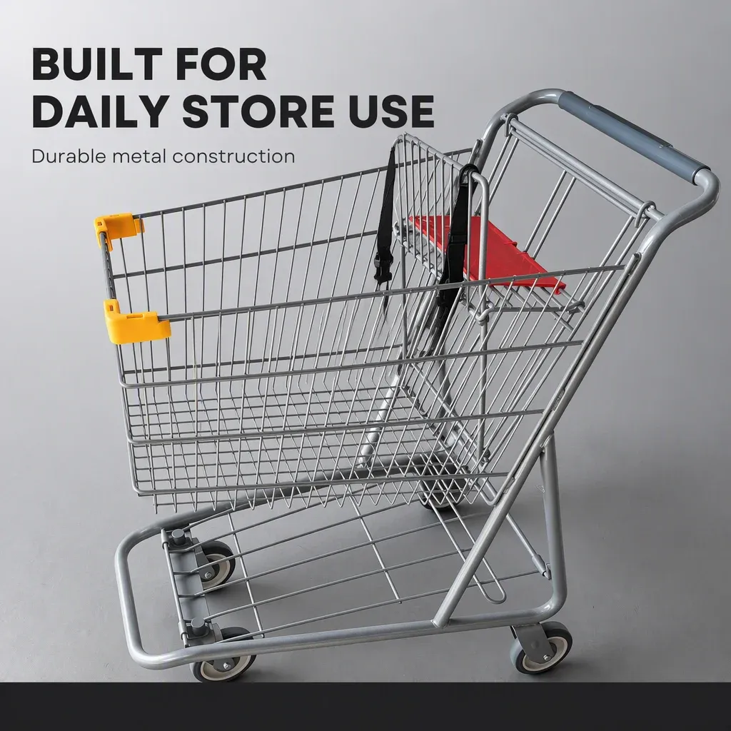 80L American Style Convenience Store Metal Supermarket Shopping Trolley detail 5