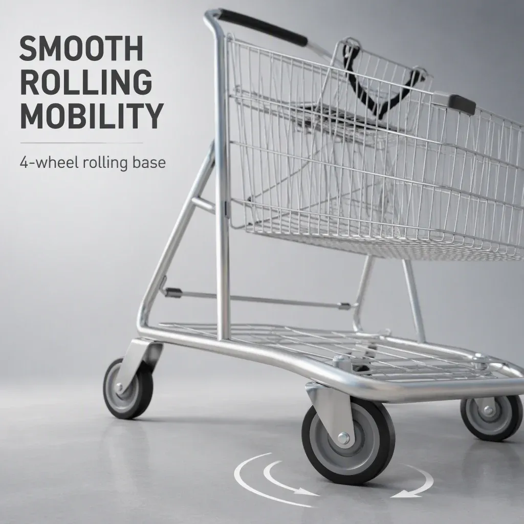 80L American Style Convenience Store Metal Supermarket Shopping Trolley detail 6