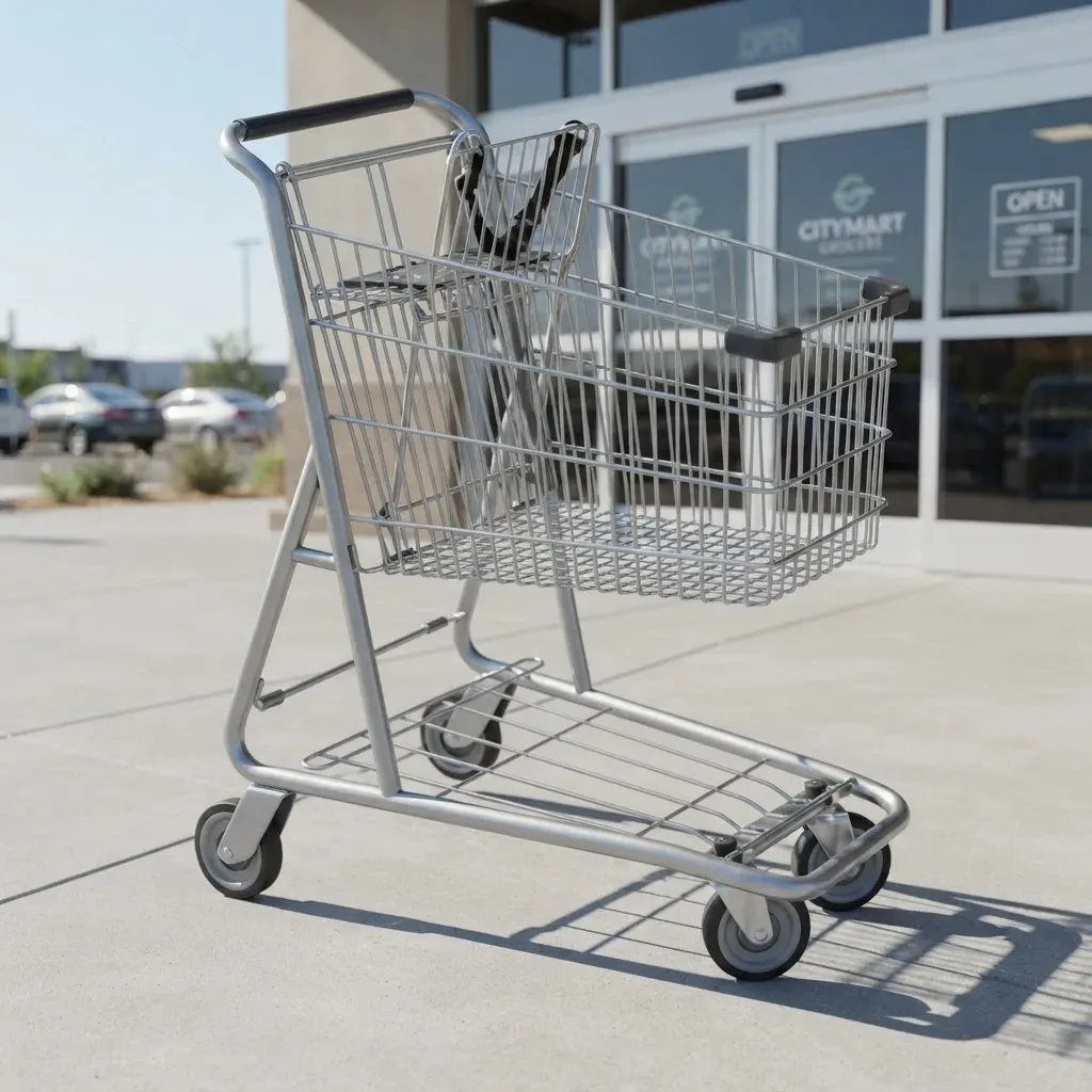 80L American Style Convenience Store Metal Supermarket Shopping Trolley